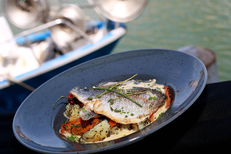 Restaurant poissons Grau du Roi à la Brasserie du Phare et sa carte autour des poissons à déguster sur les quais (® SAAM-fabrice Chort)