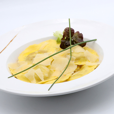 Ravioles Nîmes - crème de truffe - Restaurant Le Tilleul 
